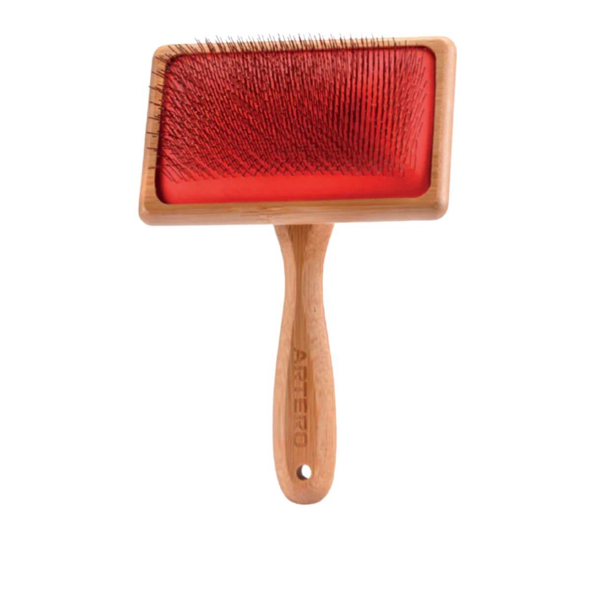 ARTERO P771 Bamboo Slicker Brush 20mm Xtra Long Pin Red Pad Large against a white background.