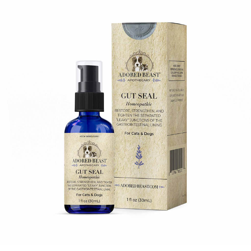 Adored Beast Gut Seal bottle and packaging on a white background