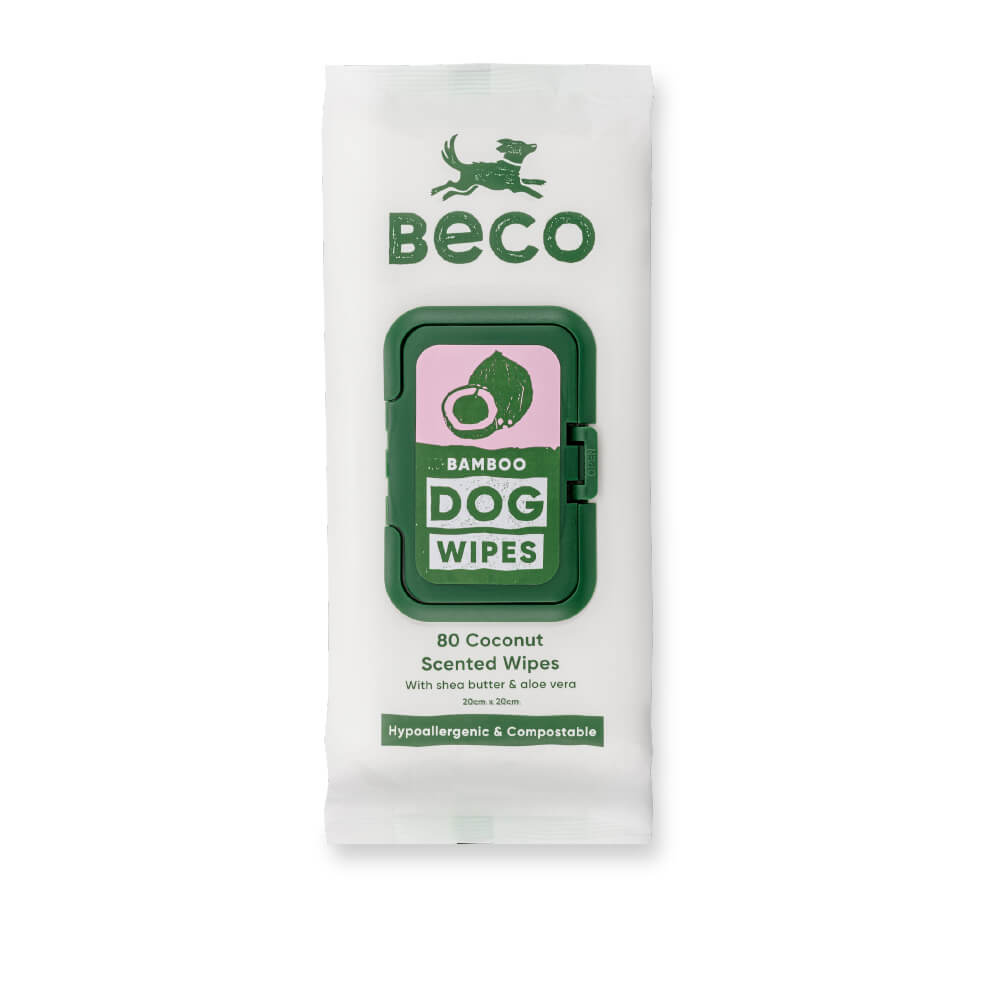 Beco Bamboo Dog Wipes, Coconut Scented, 80 Pack