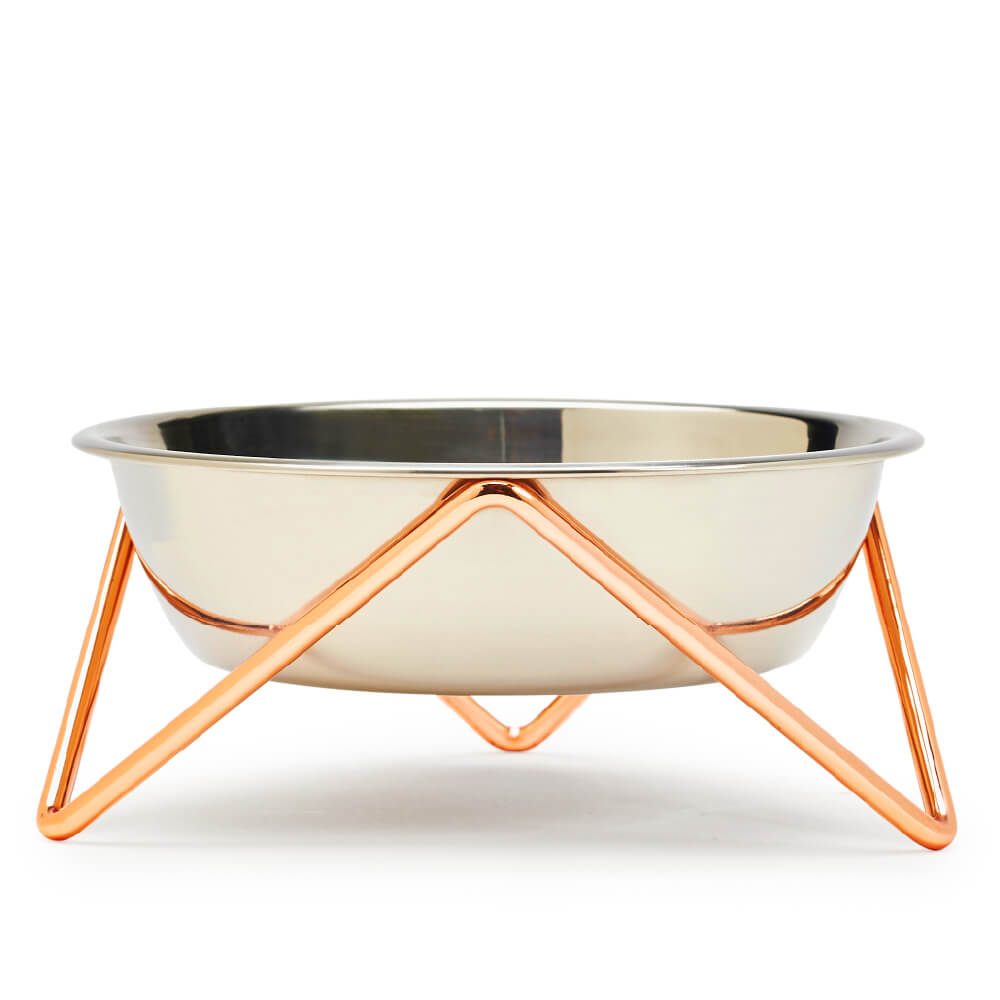 Bendo Pet Bowl | Chrome & Copper (XL)