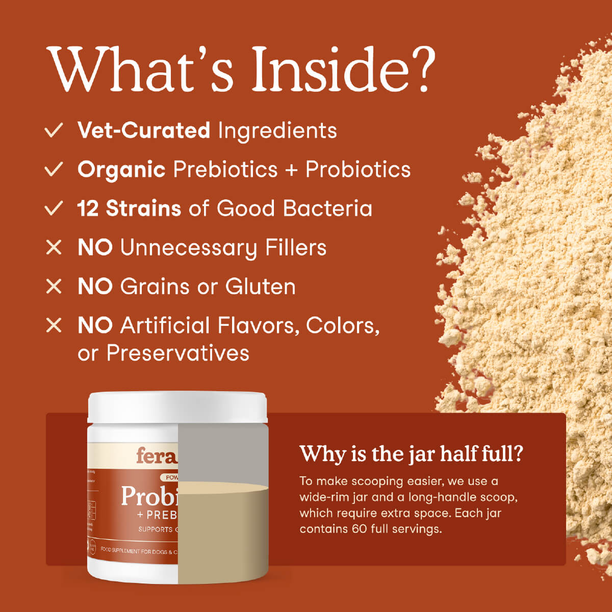 Fera Pets USDA Organic Probiotics with Prebiotics