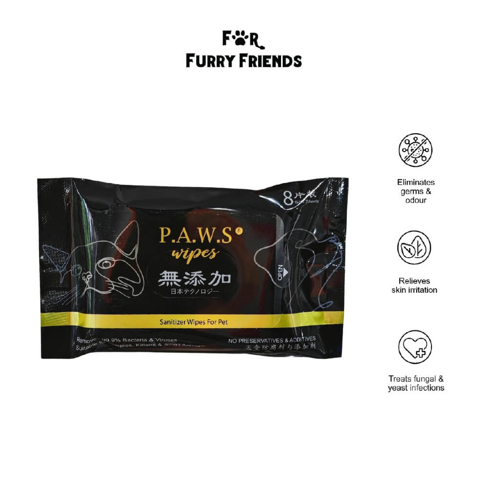 For Furry Friends P.A.W.S Travel Wipes | 8 Sheets