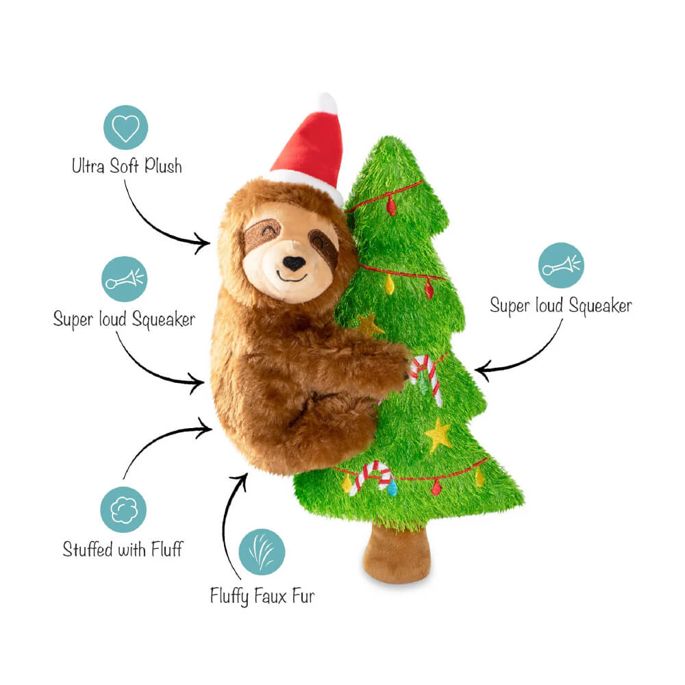 Fringe Studio Merry Slothmas Squeaky Plush Toy