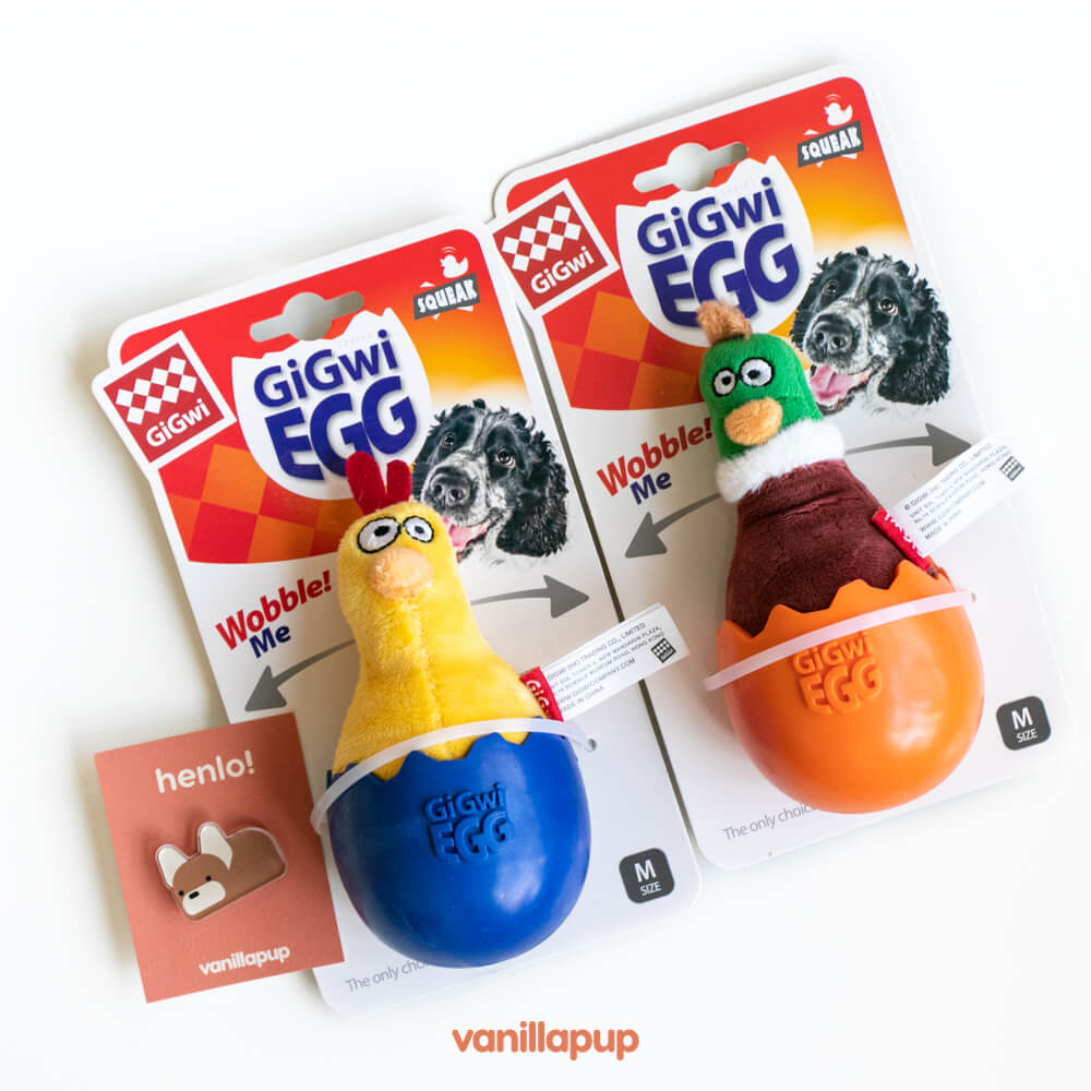 GiGwi Egg Wobble Rubber & Plush Dog Toy