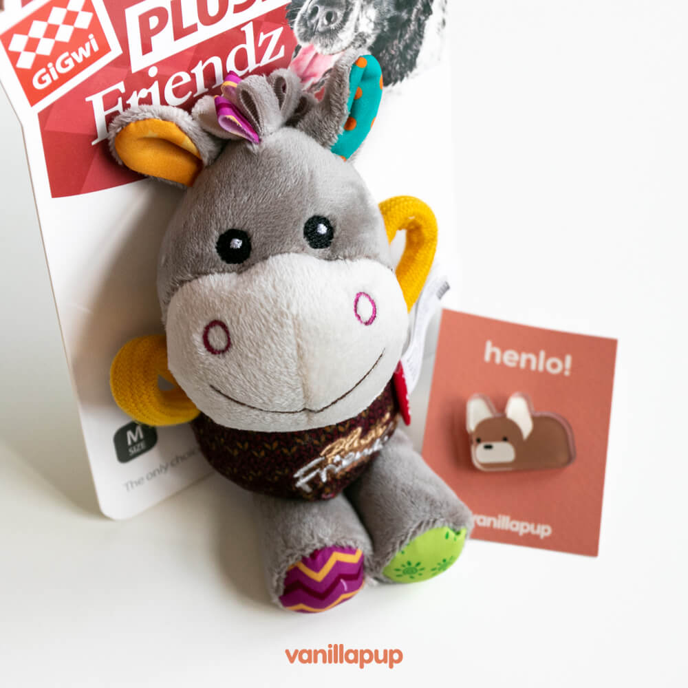 GiGwi Plush Friendz Tug Dog Toy | Donkey