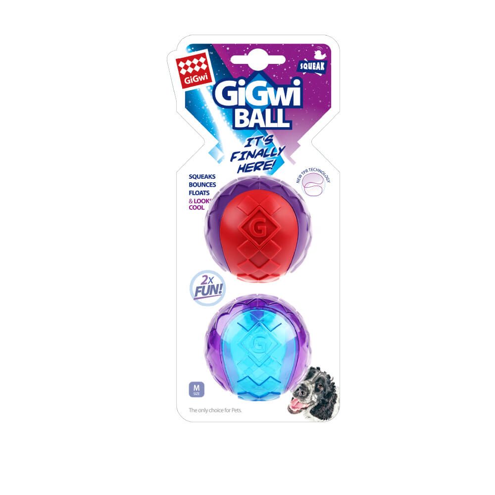GiGwi Squeaky Rubber Ball Multi-Pack