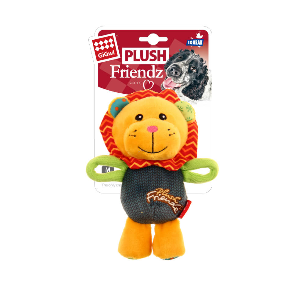 GiGwi Plush Friendz Tug Dog Toy | Lion
