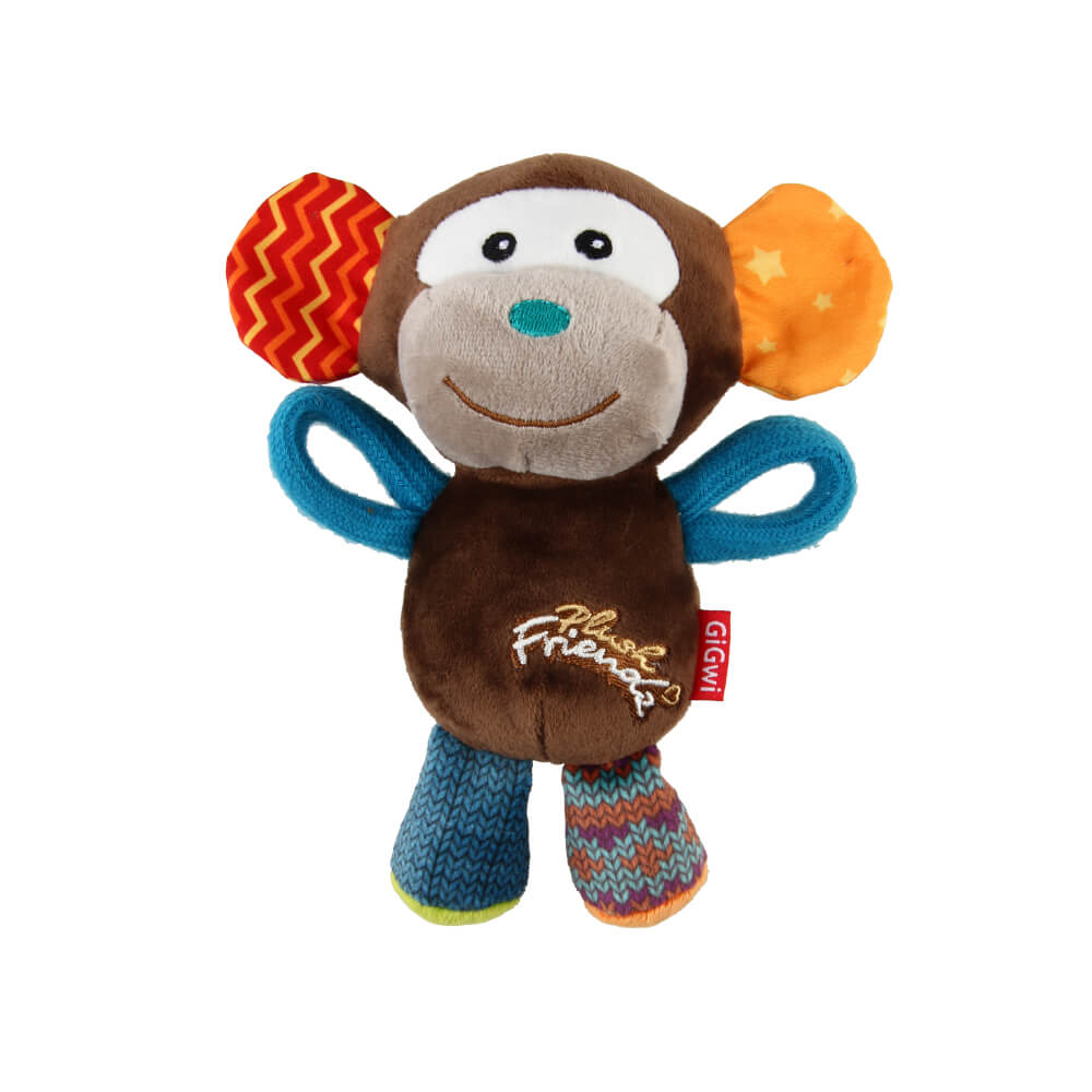 GiGwi Plush Friendz Tug Dog Toy | Monkey
