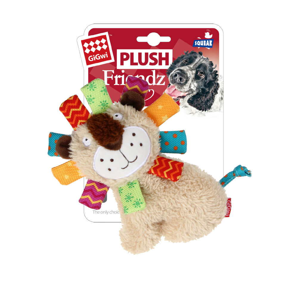 GiGwi Plush Friendz Squeaky Dog Toy | Lion