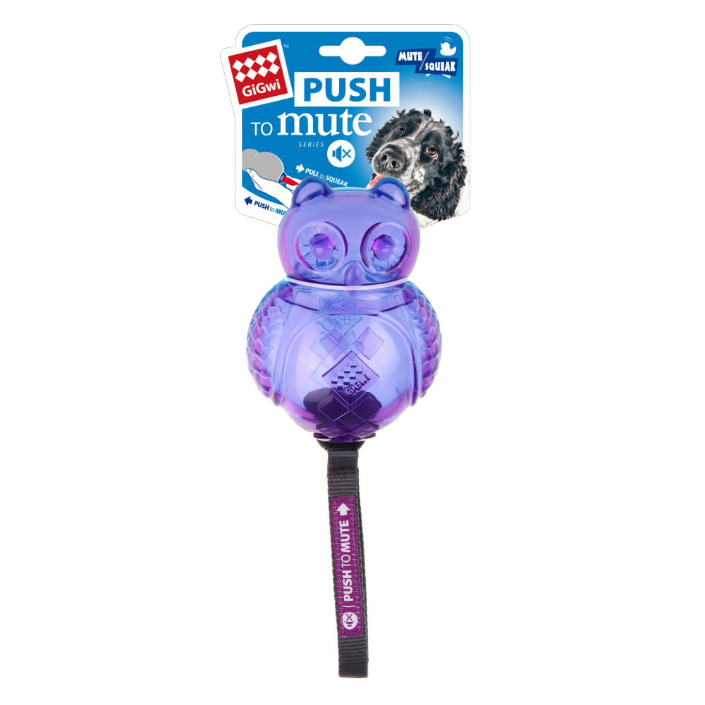 GiGwi Push To Mute Dog Toy | Owl