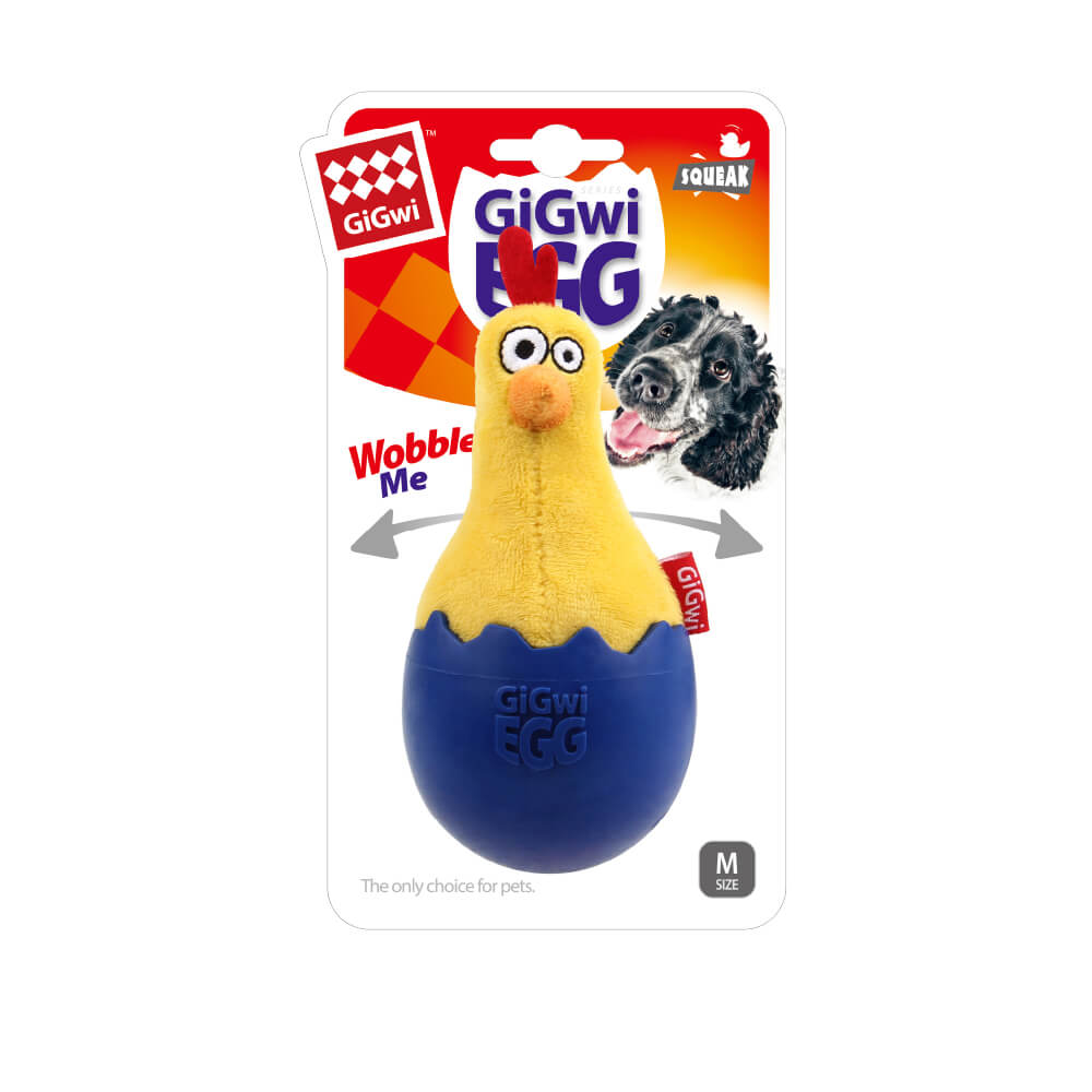 GiGwi Egg Wobble Rubber & Plush Dog Toy