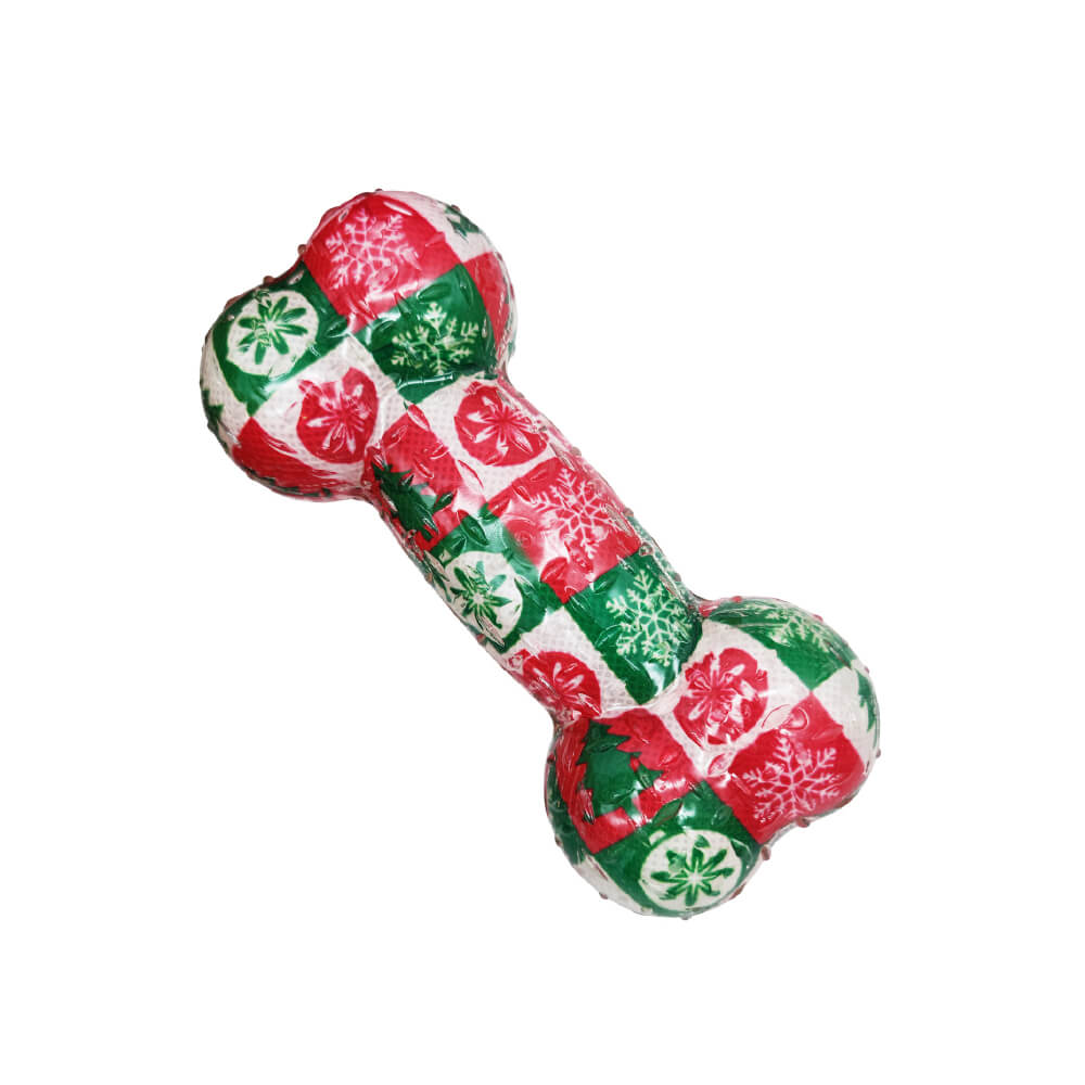 Gigwi Christmas Rubber Bone with Squeaker