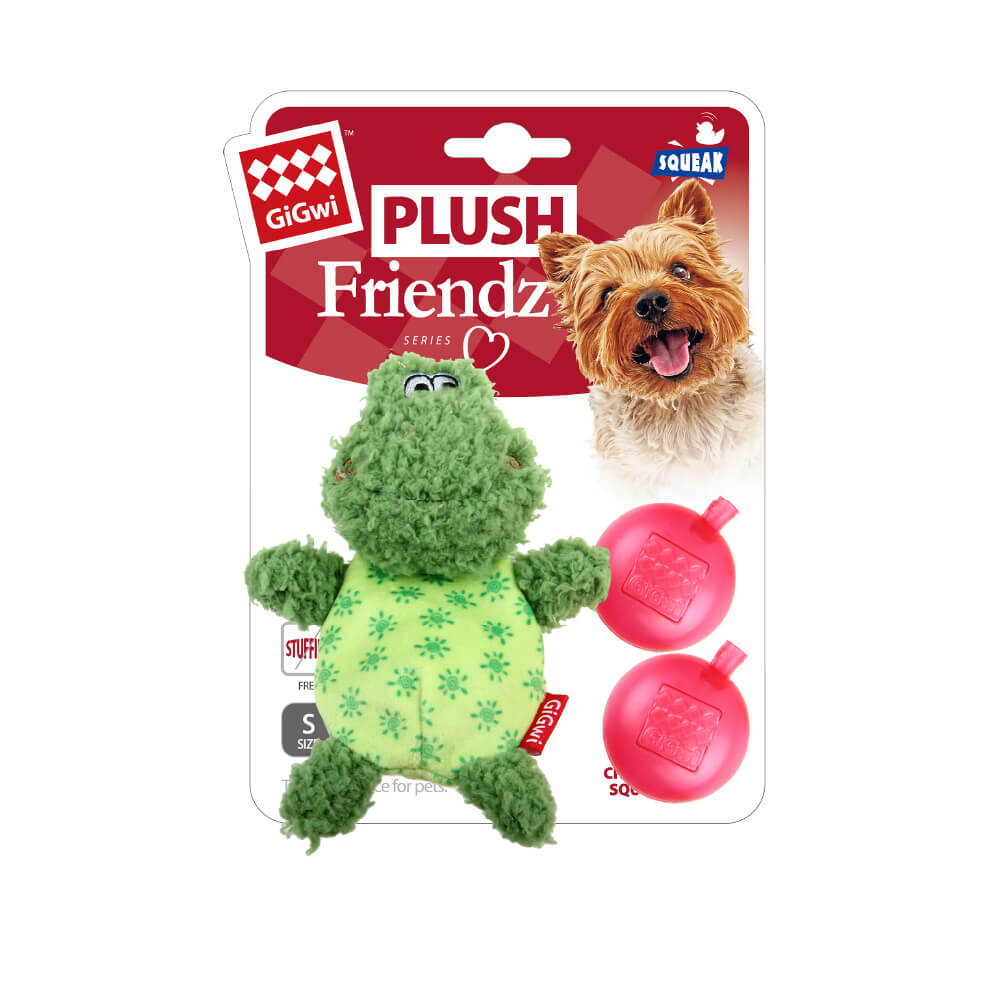 GiGwi Plush Friendz Frog w/ Refillable Squeaker