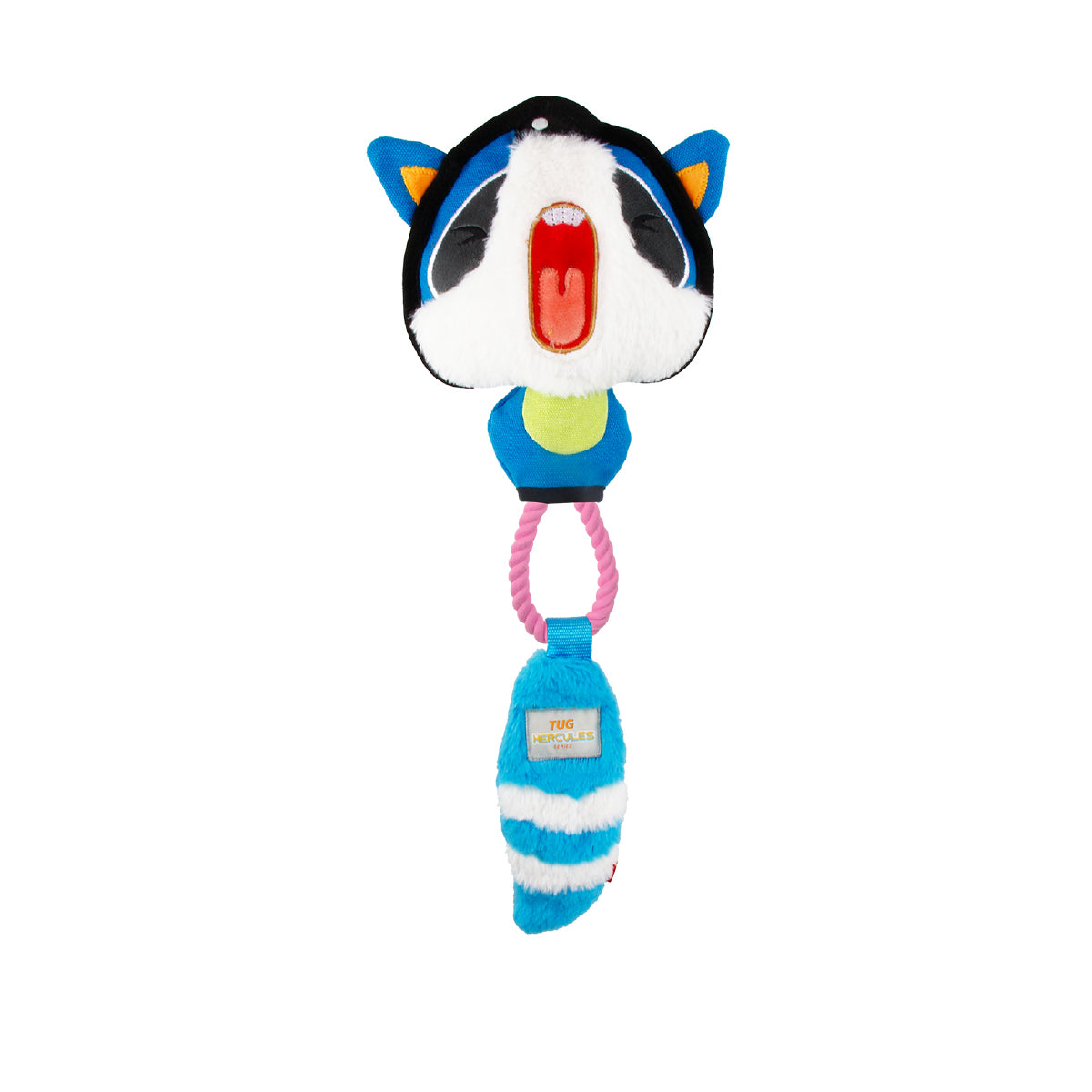 Gigwi Tug Hercules Blue Raccoon Toy