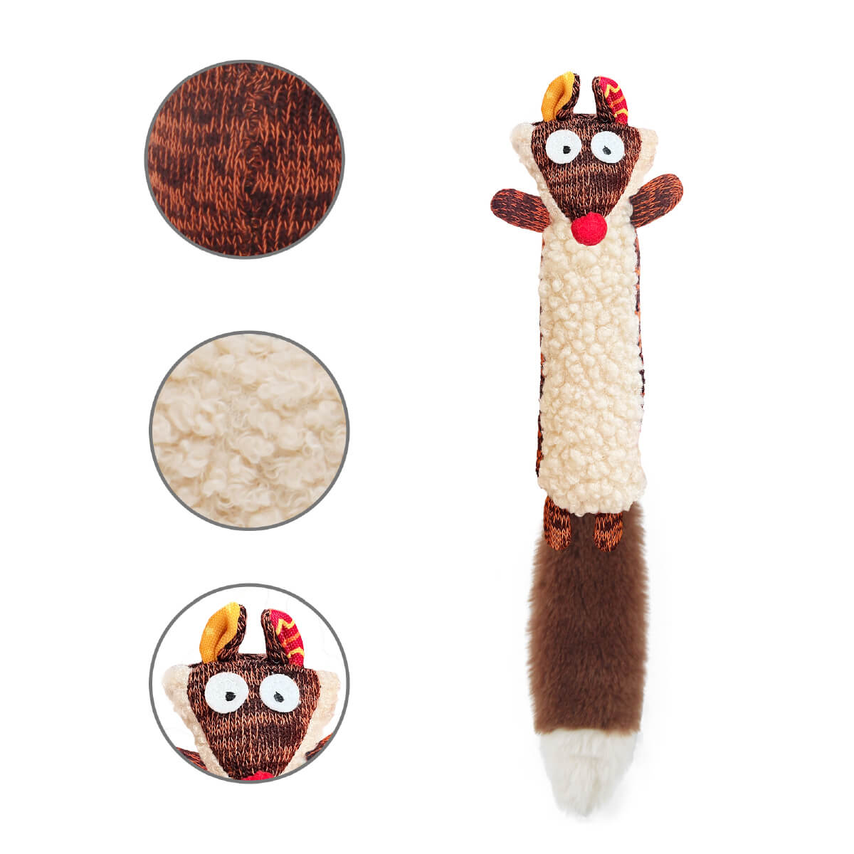 GiGwi Plush Friendz Squirrel with Squeaker