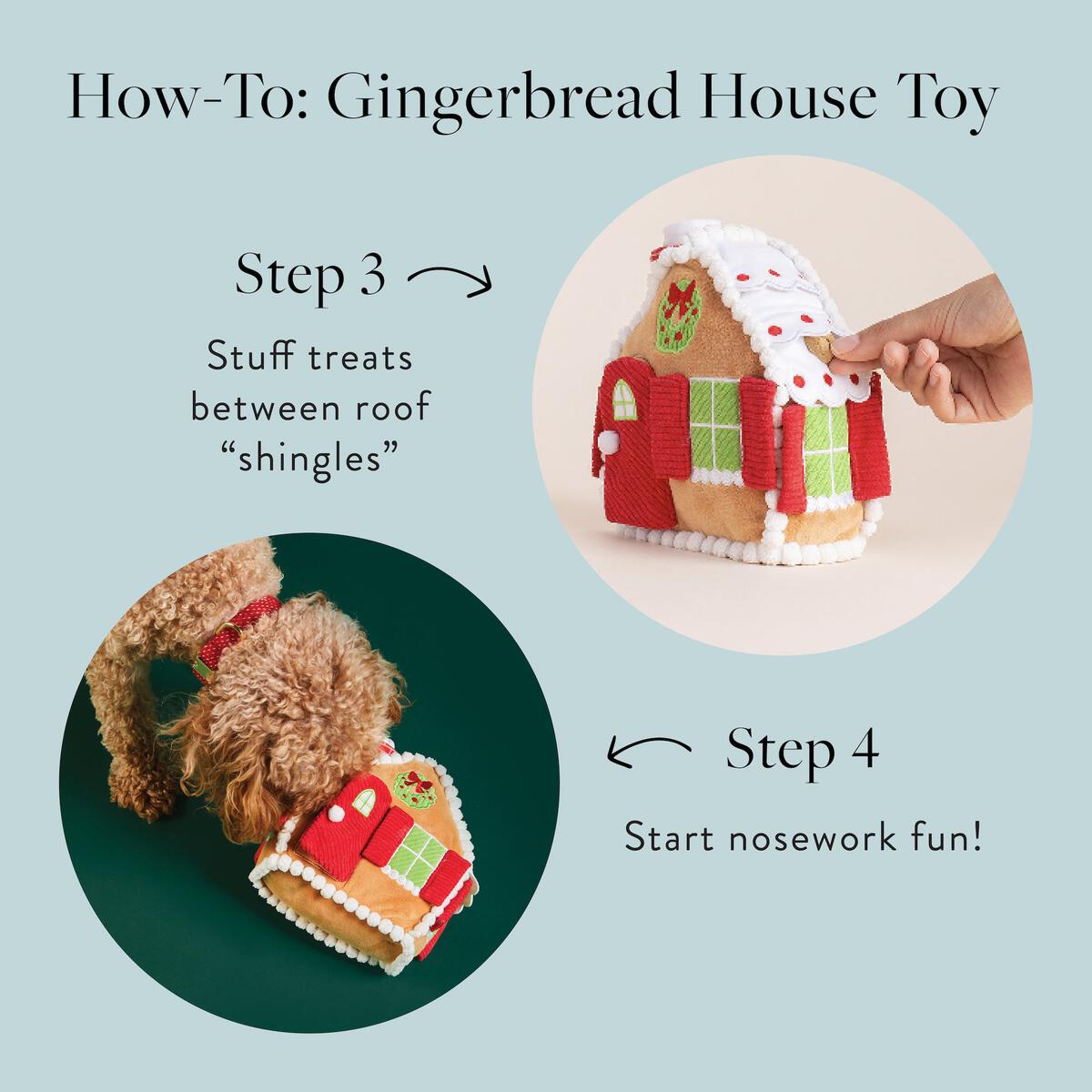 The Foggy Dog Gingerbread House Snuffle Toy