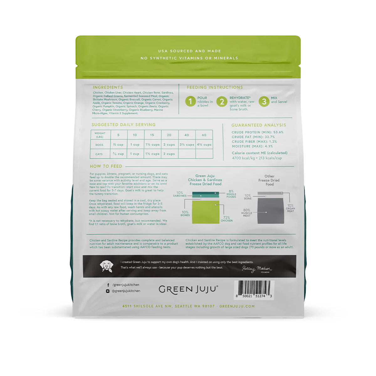Green Juju Freeze-dried Raw Food | Chicken & Sardine