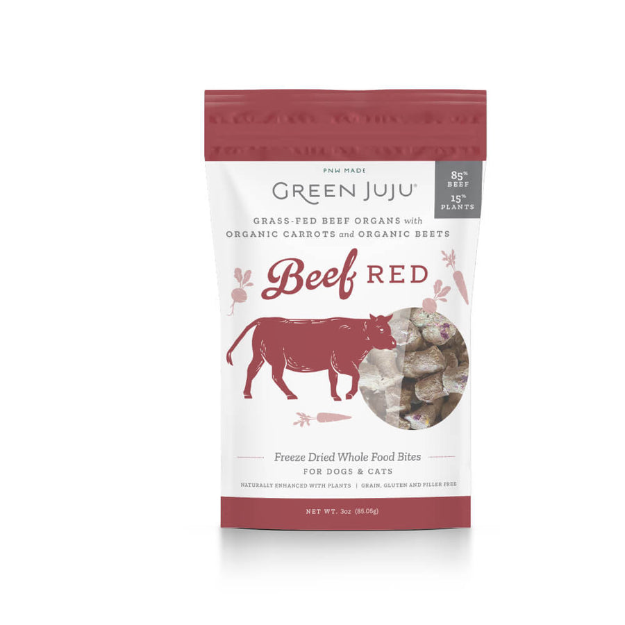 Green Juju Freezedried Treat/Topper Beef Red