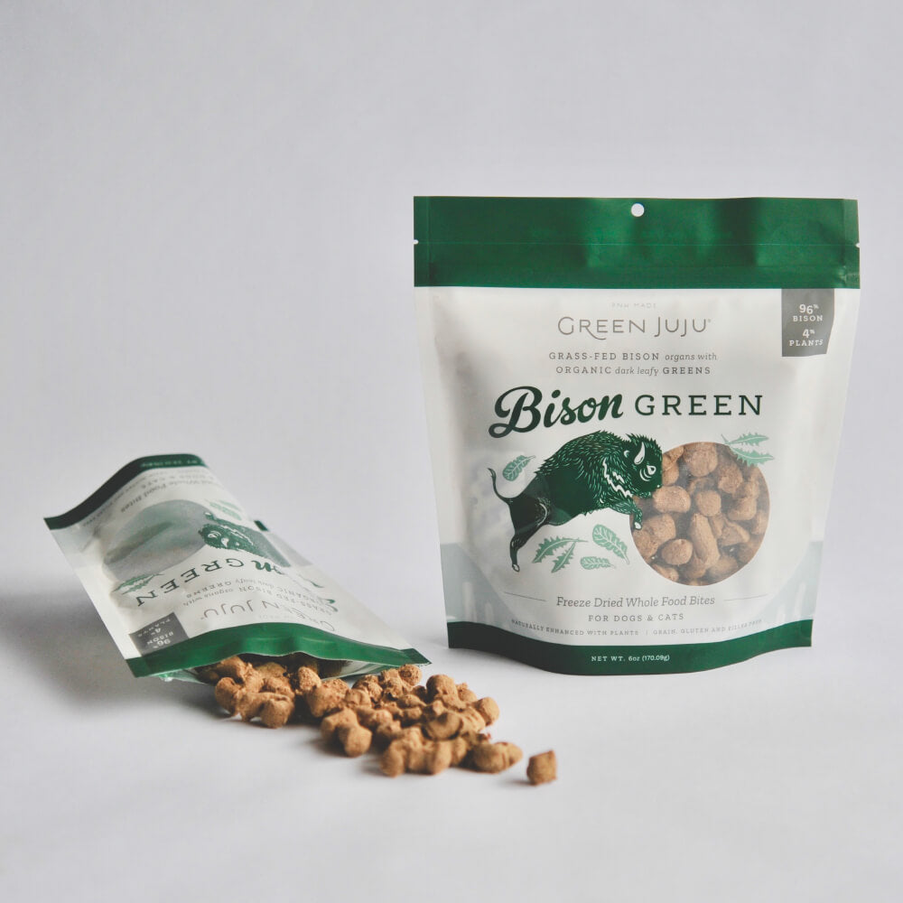 Green Juju Freeze dried Treat Topper Bison Green