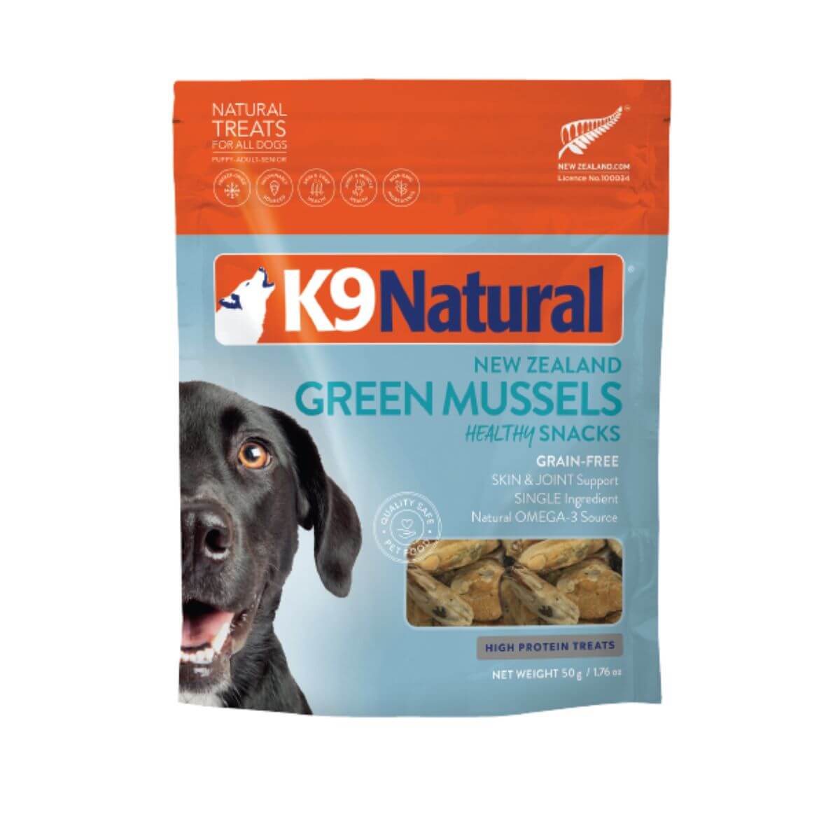 K9 Natural Green Mussels against a white background.