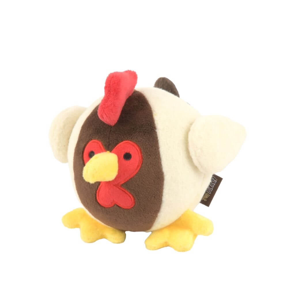 PLAY Barnyard Buddies, Ryan the Rooster dog toy against a white background.