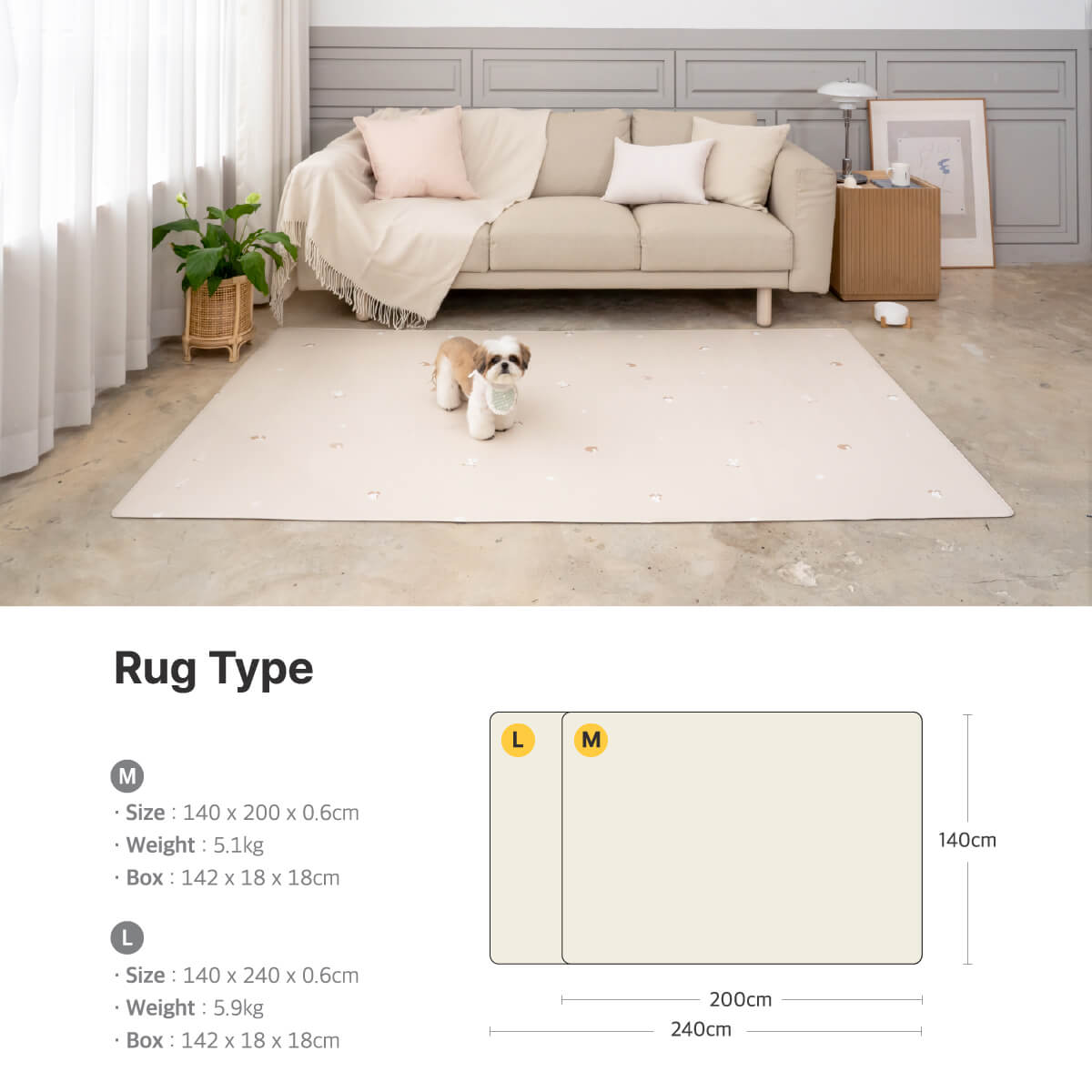 Pupping Pet Mat Rug Type Dog Breed Design