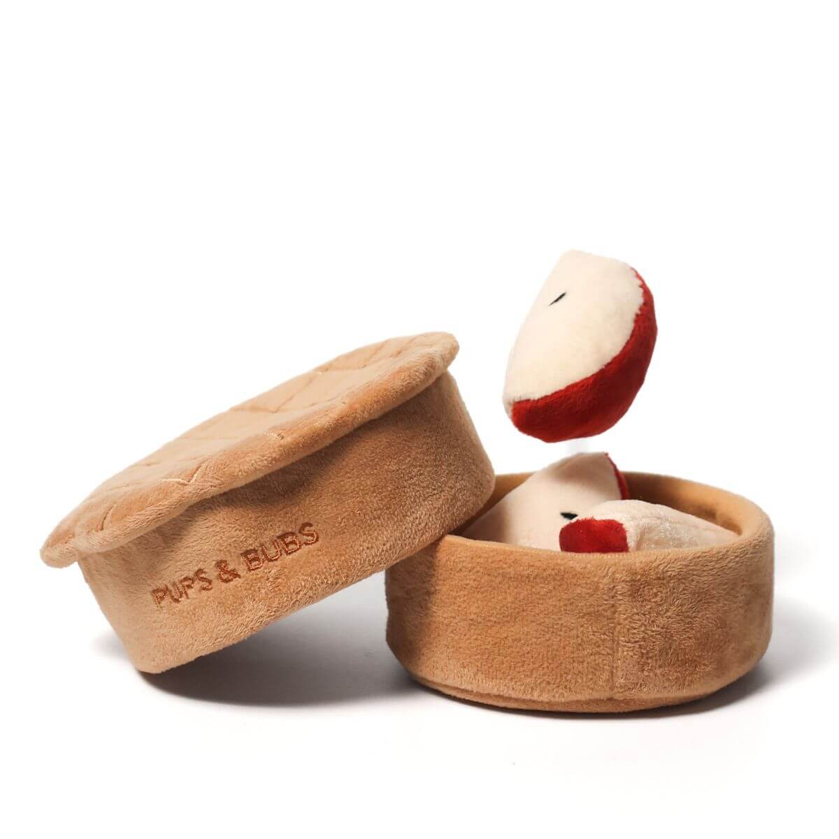 Pups and Bubs Apple Pie Nosework Toy against a white background.