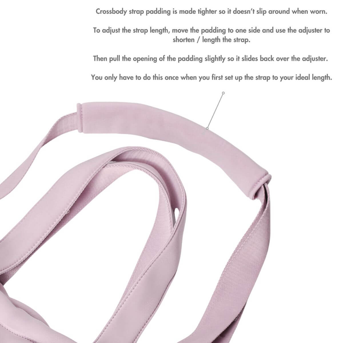 Shoulder padding on the Pups and Bubs All Day Chill Bag in Rose. 