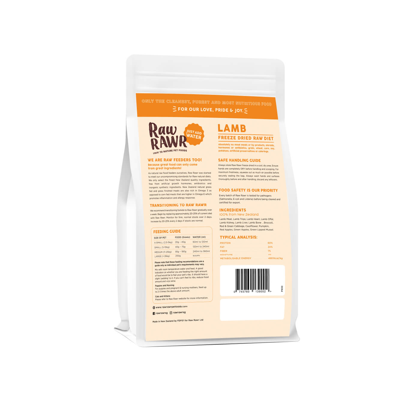 Raw Rawr Freeze-dried Raw Diet | Lamb [Up to 20% off] - Vanillapup Online Pet Store
