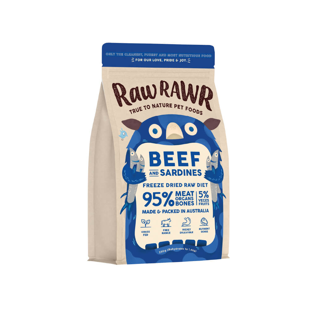 Raw Rawr Freeze-dried Raw Diet | Beef & Sardines