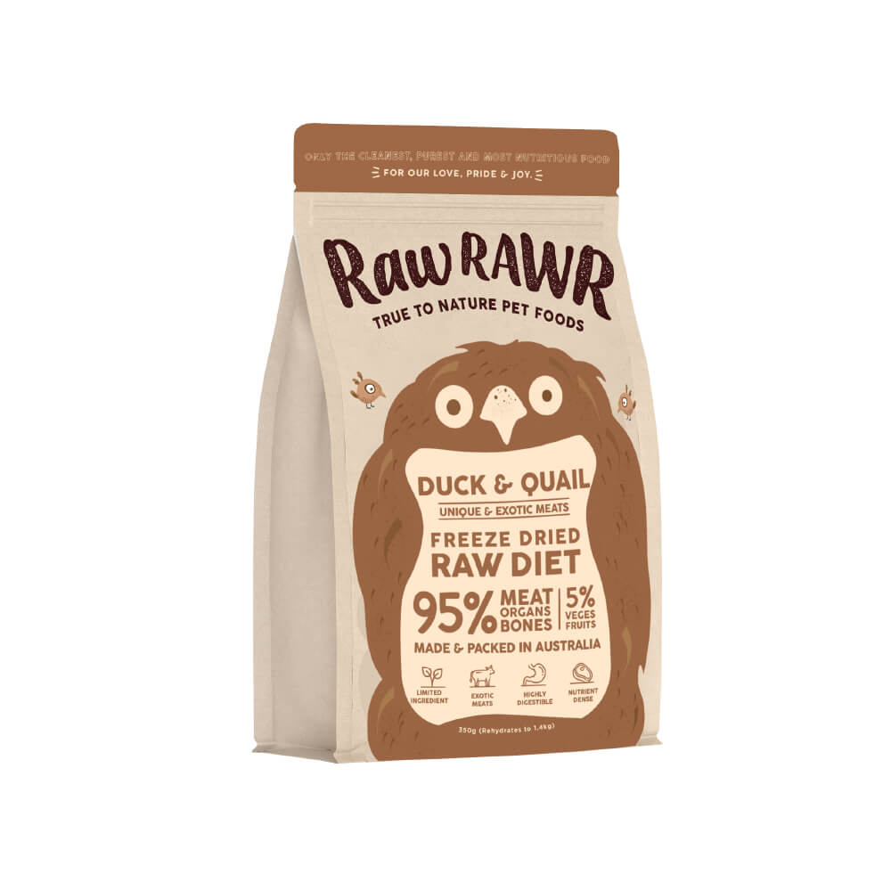 Raw Rawr Freeze-dried Raw Diet | Duck & Quail