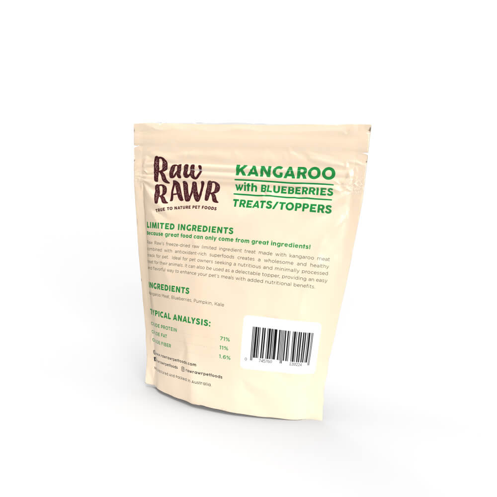 Raw Rawr Kangaroo with Blueberries Superfood Treats