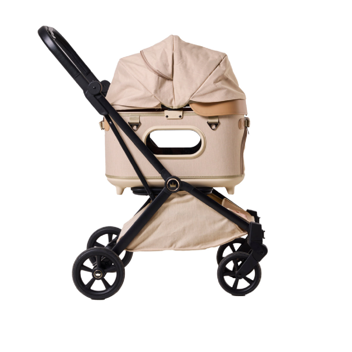 Royal Tails Gloria Pet Stroller w/ Detachable Basket | Beige