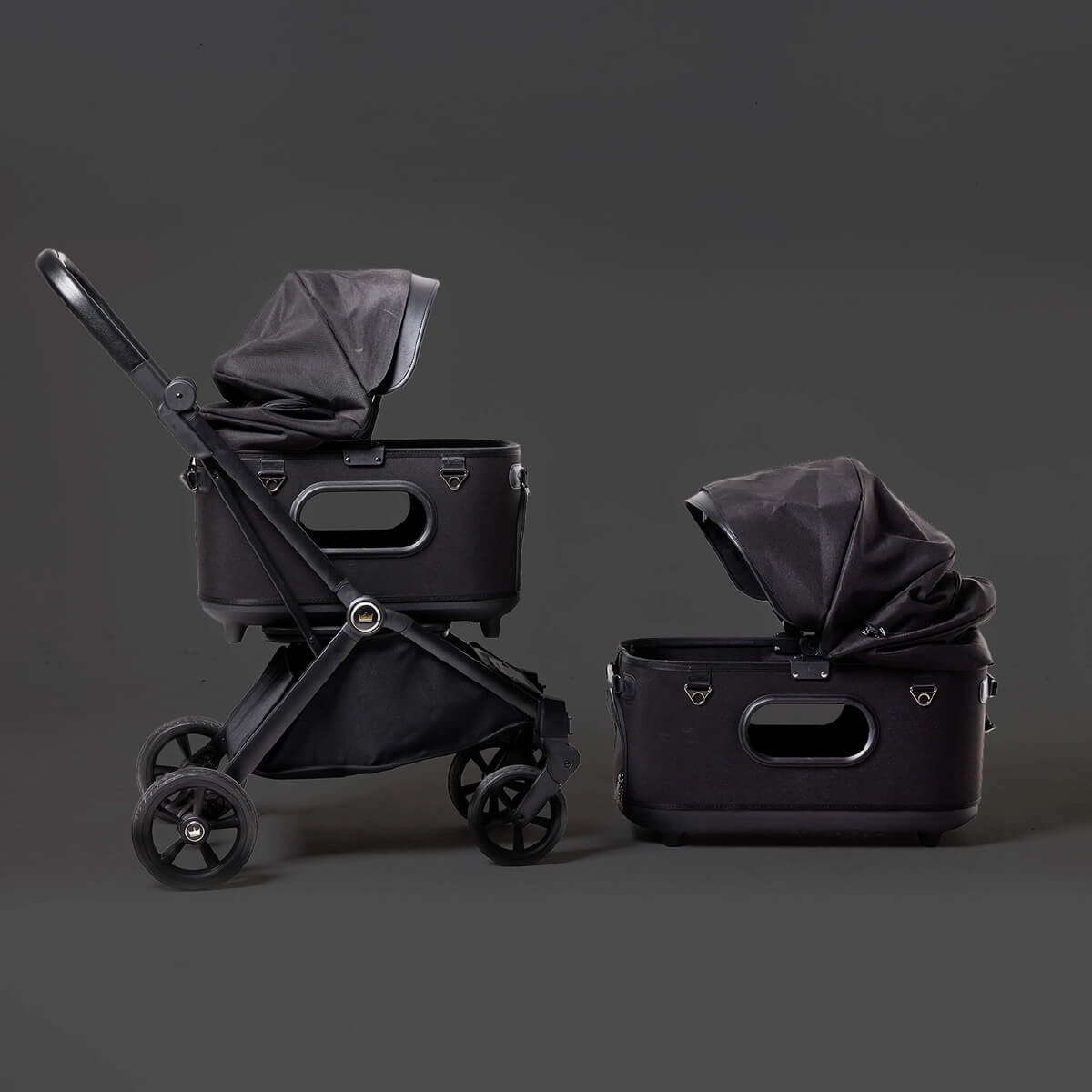 Royal Tails Gloria Pet Stroller w/ Detachable Basket | Black