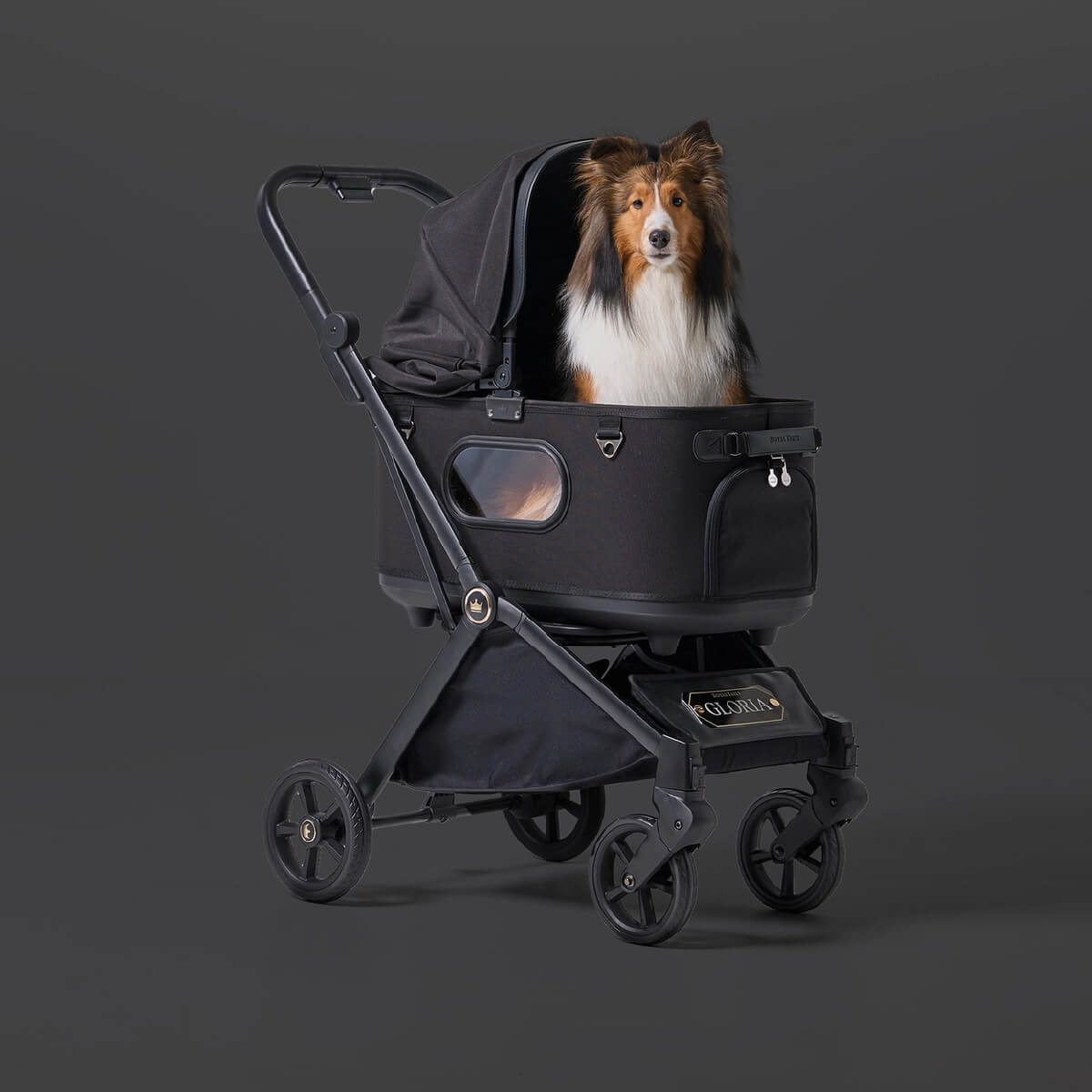 Royal Tails Gloria Pet Stroller w/ Detachable Basket | Black