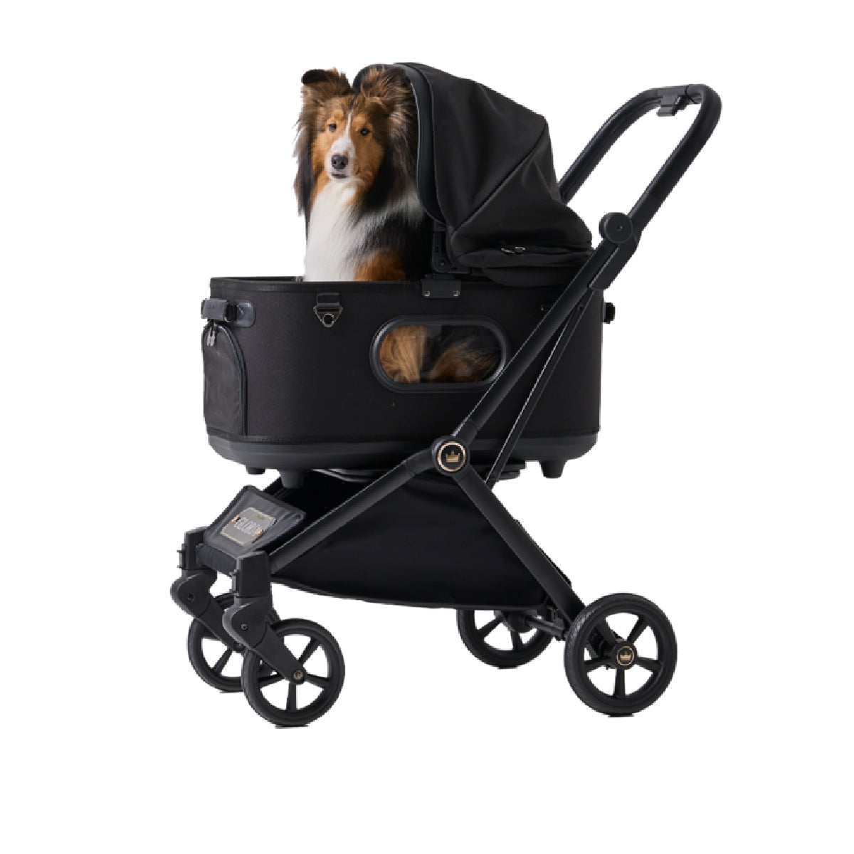 Royal Tails Gloria Pet Stroller w/ Detachable Basket Black