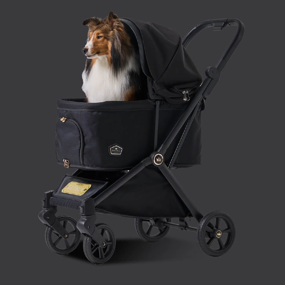 Royal Tails Gloria Foldable Pet Stroller | Black