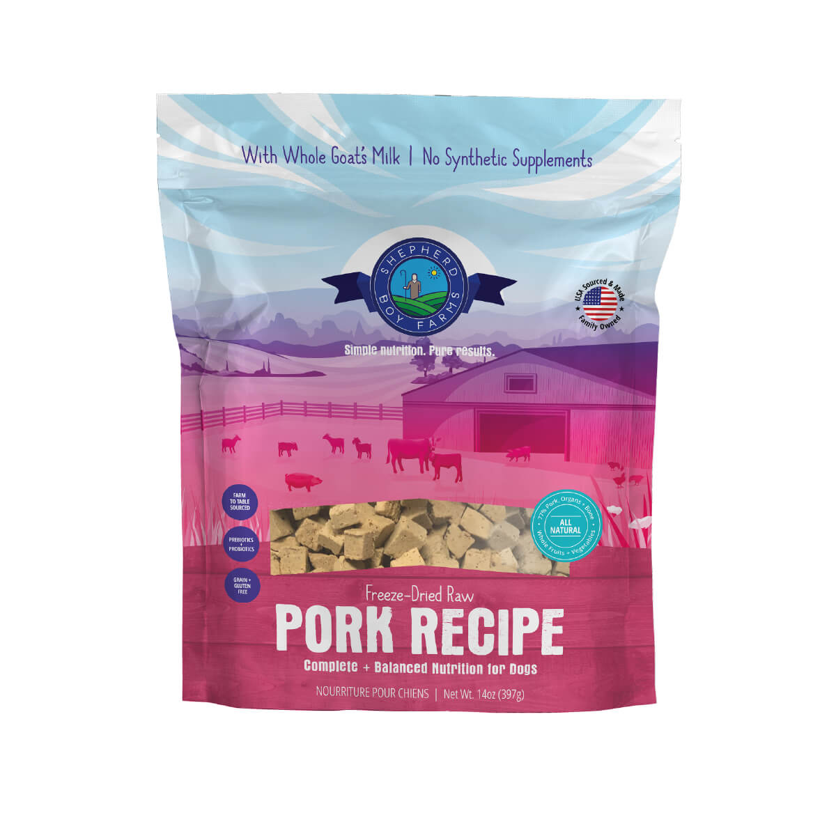 Shepherd Boy Farms Freeze-dried Raw Diet | Pork
