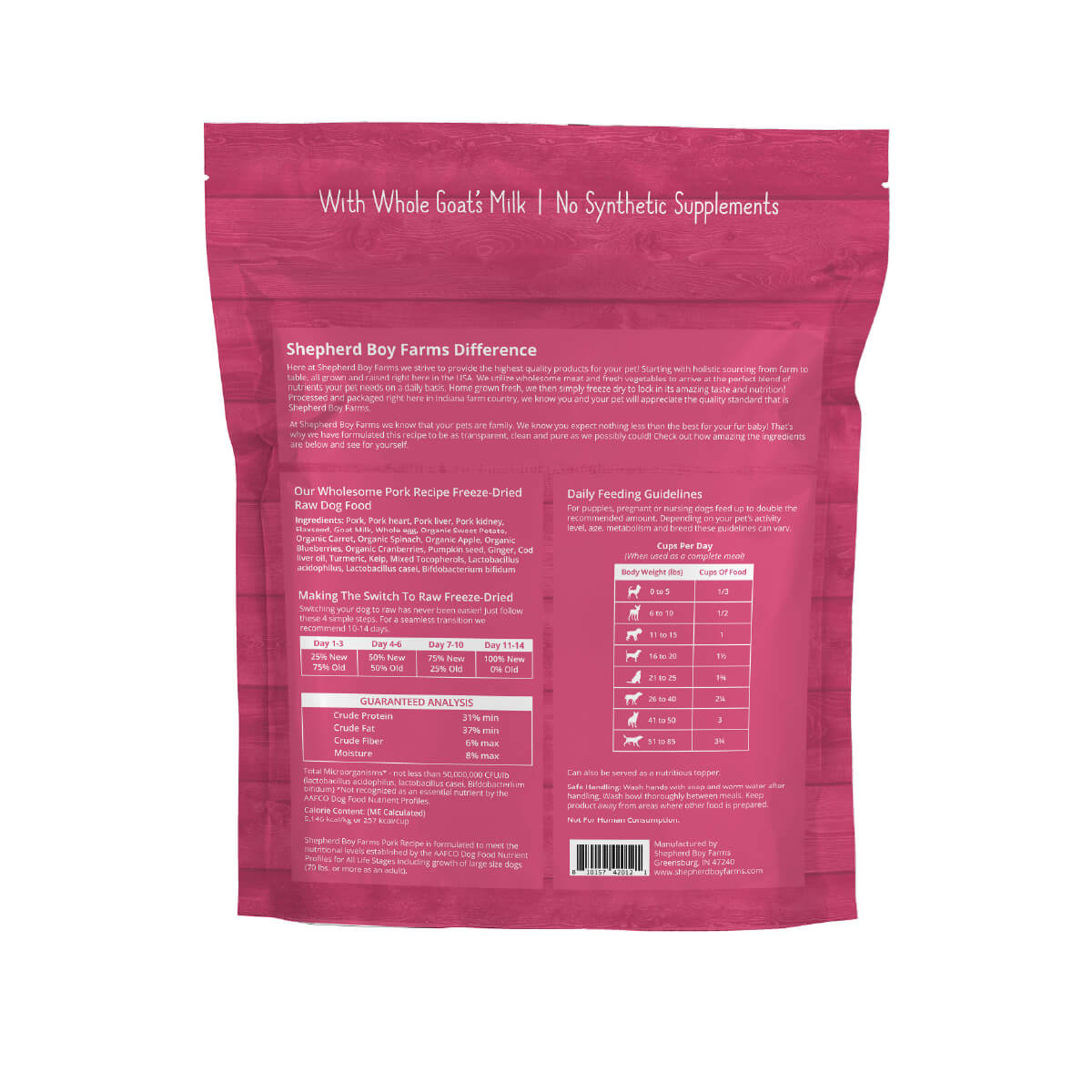 Shepherd Boy Farms Freeze-dried Raw Diet | Pork