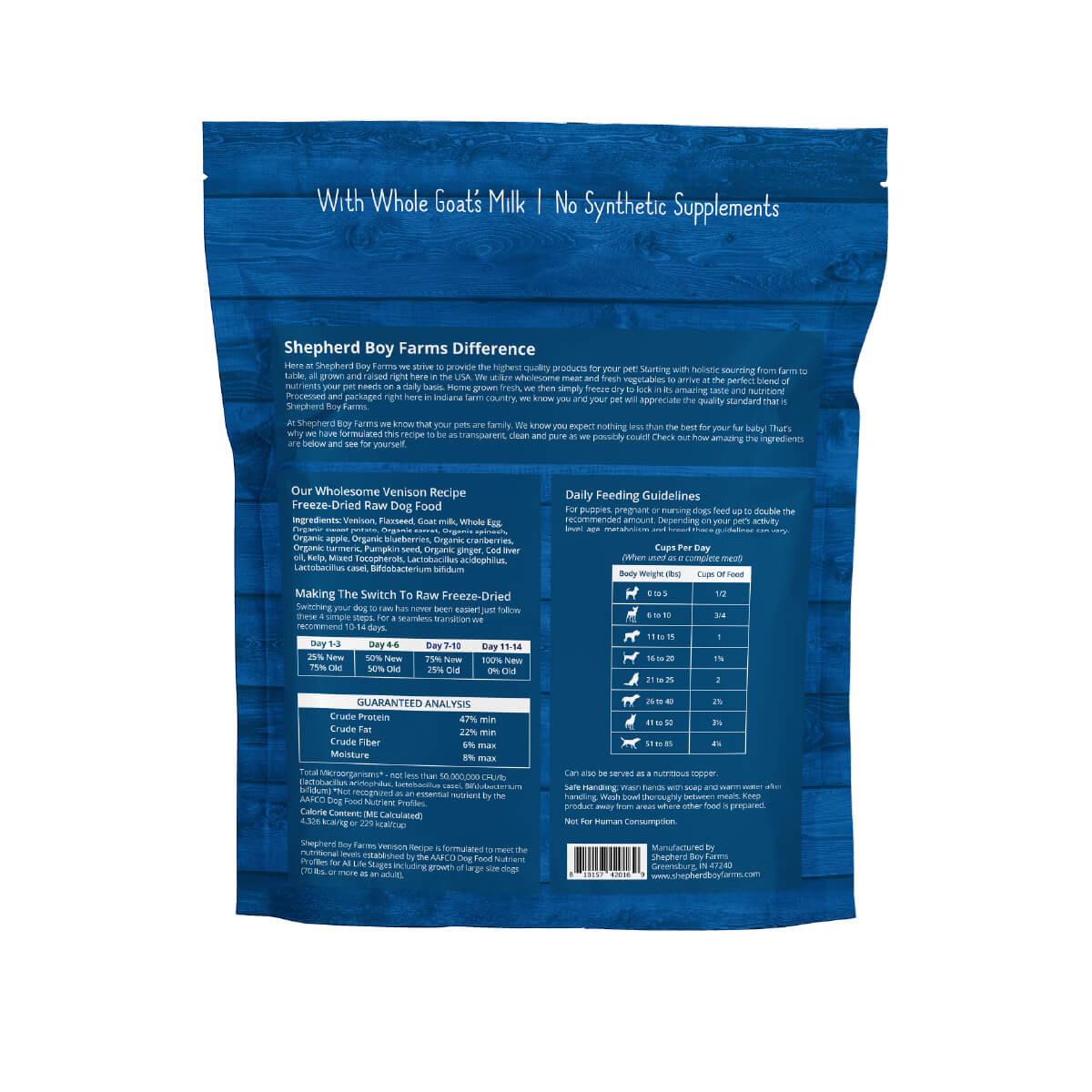 Shepherd Boy Farms Freeze-dried Raw Diet | Venison