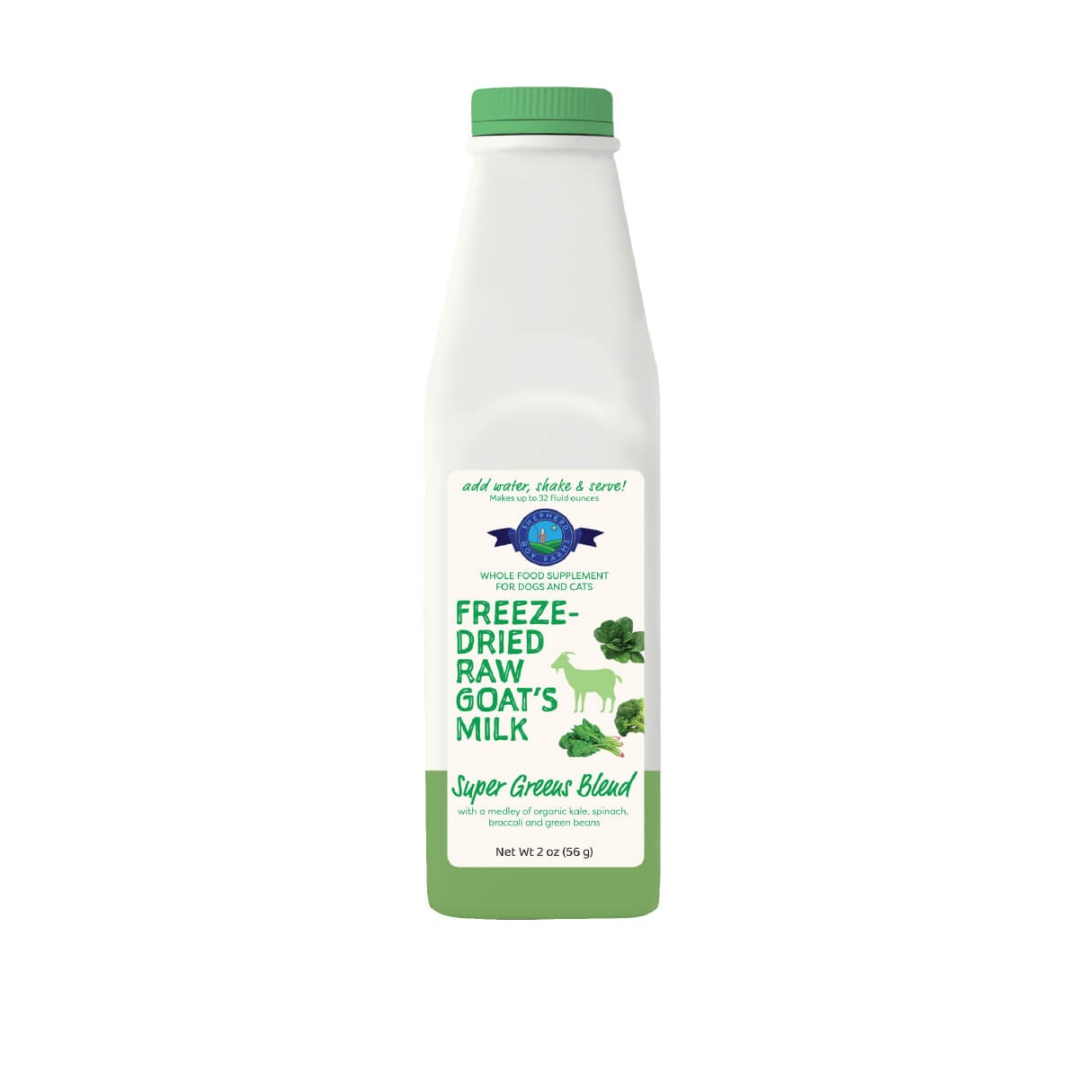 Shepherd Boy Farms Freeze-dried Raw Goat Milk | Super Greens Blend