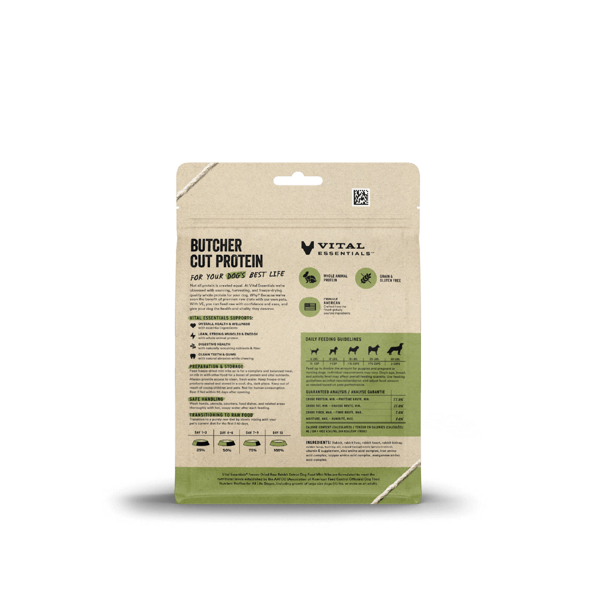 Vital Essentials® Freeze-Dried Mini Nibs Dog Food | Rabbit