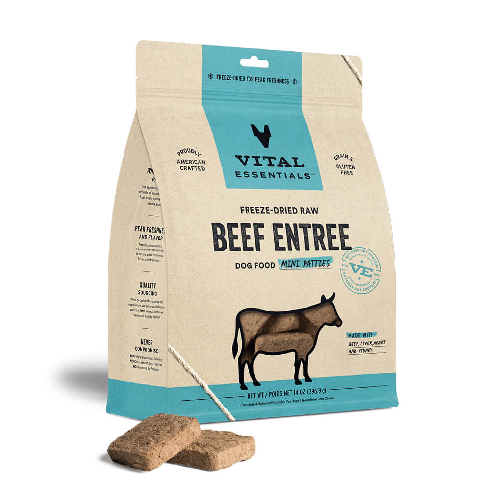 Vital Essentials® Freeze-Dried Mini Dog Food Patties | Beef