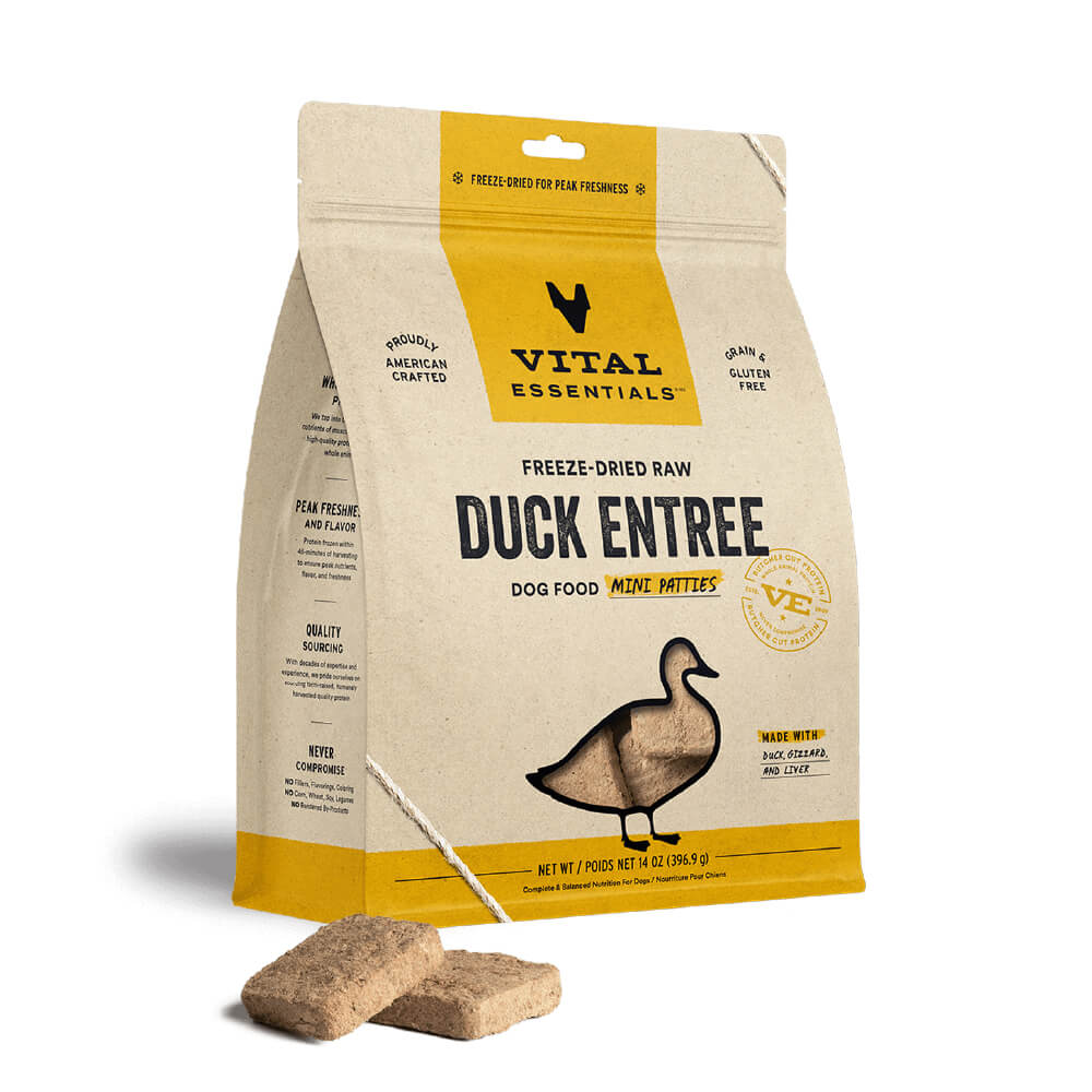 Vital Essentials® Freeze-Dried Mini Dog Food Patties | Duck