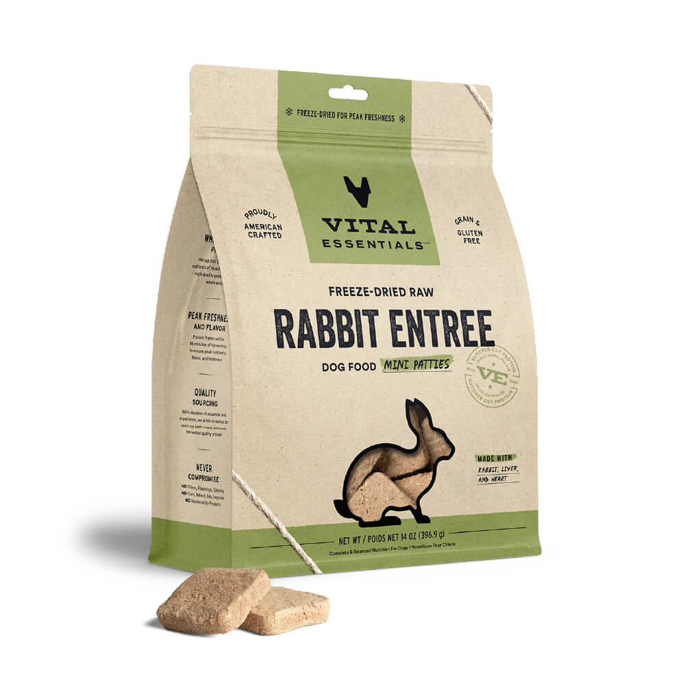 Vital Essentials® Freeze-Dried Mini Dog Food Patties | Rabbit