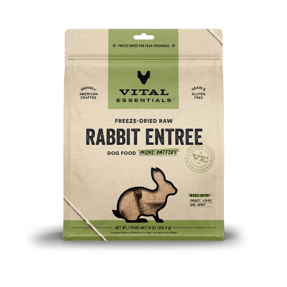 Vital Essentials® Freeze-Dried Mini Dog Food Patties | Rabbit