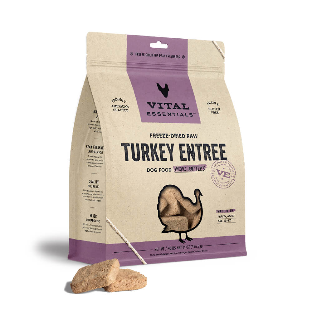 Vital Essentials® Freeze-Dried Mini Dog Food Patties | Turkey