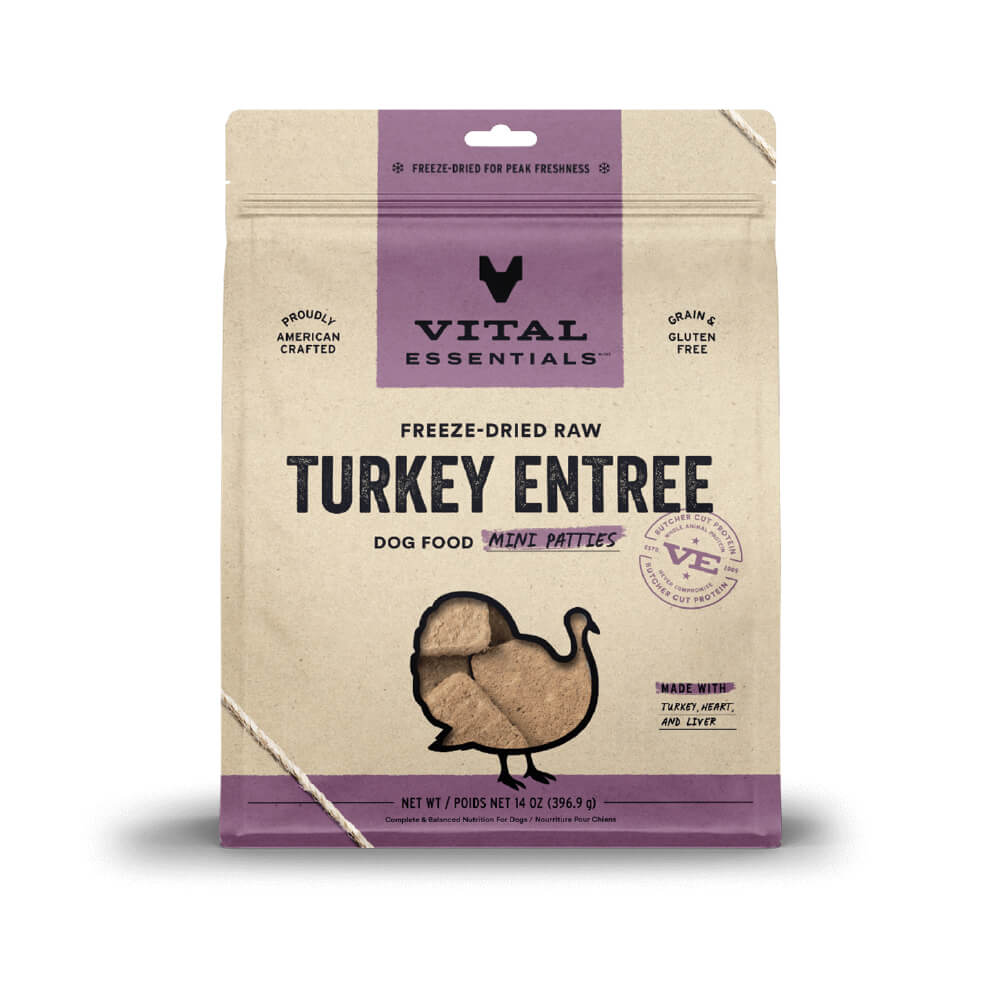 Vital Essentials® Freeze-Dried Mini Dog Food Patties | Turkey