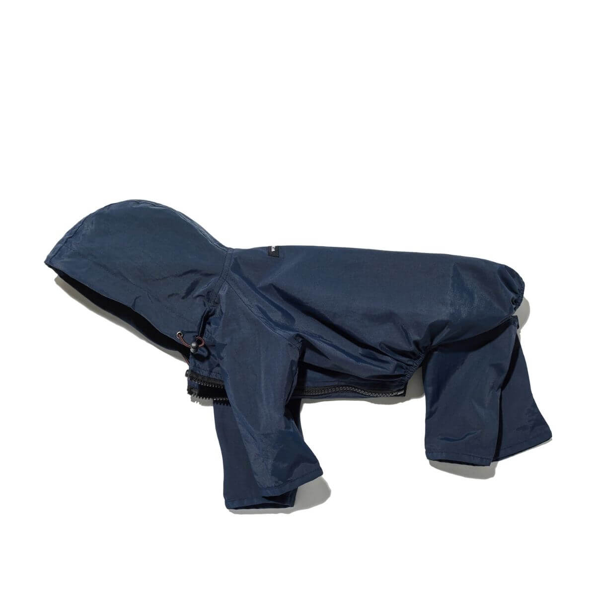 Wagwear Nylon Coverall Raincoat in Navy against a white background.