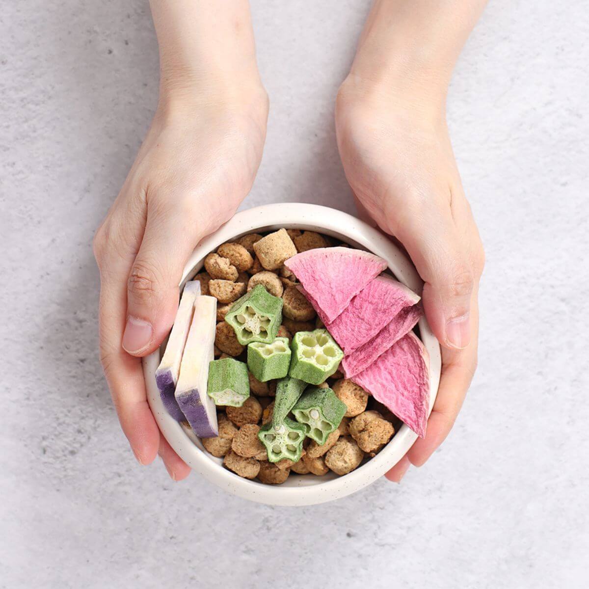 arlo kitchen okra as a topper in a food bowl.